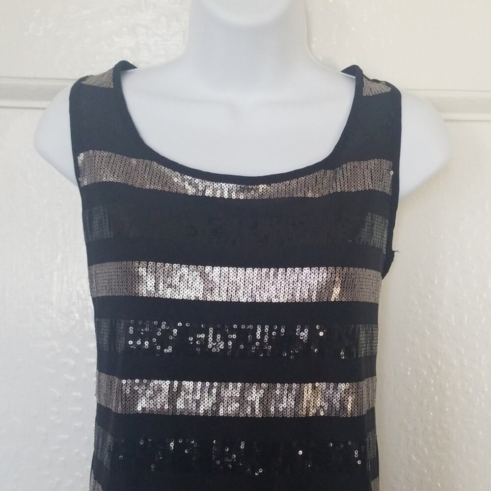NWT Women's Black Sequined Razorback Tank Large